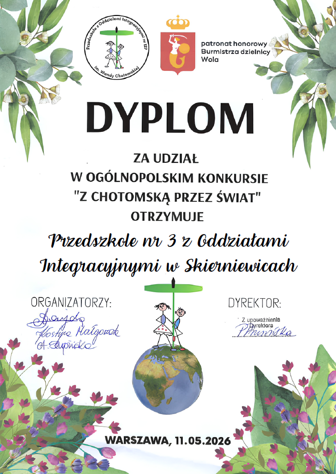 Dyplom og&oacute;lnopolskiego konkursu
