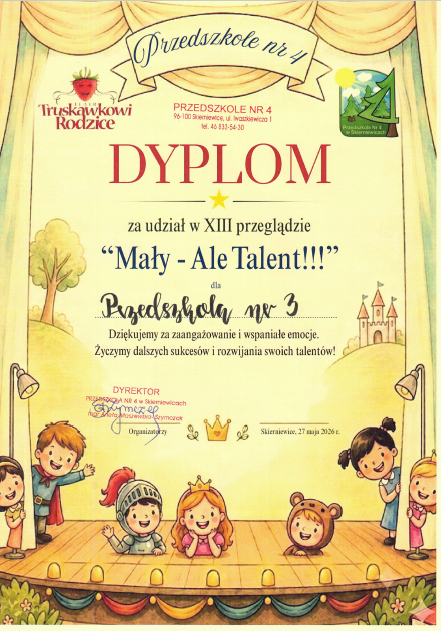 Dyplom " Mały Ale Talent"