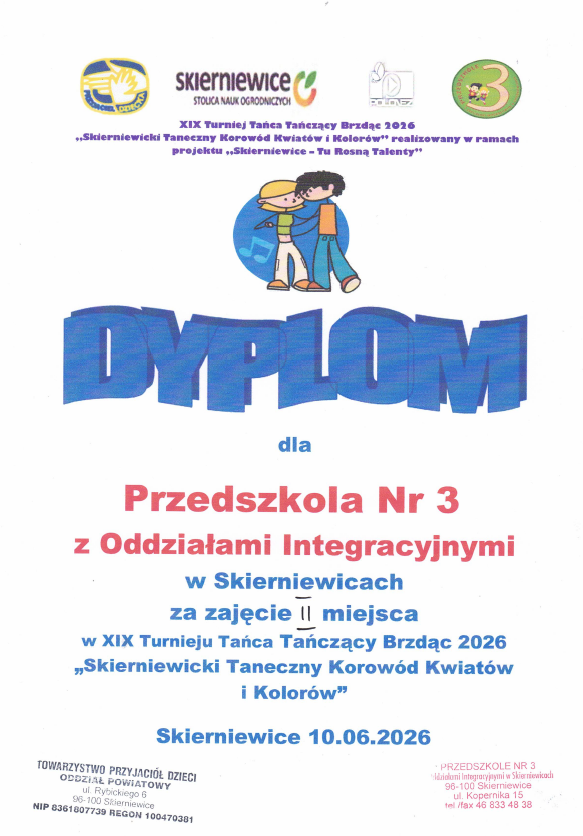 Dyplom Tańczący Brzdąc