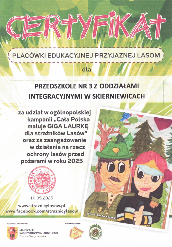 Certyfikat za udział w ogólnopolskiej kampanii